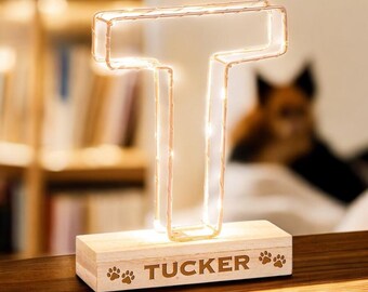 Personalised Pet Initial Light T | Paw Print Keepsake, Custom Name