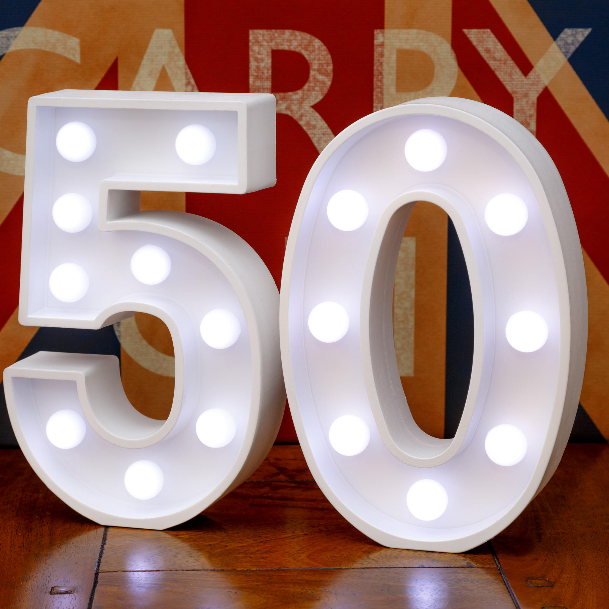Light Up Number 50 Fifty 50th Birthday 23cm 9 high Etsy