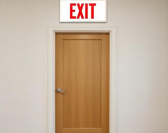 Red EXIT Sign Wall Art - Safety Sign for Offices, Public Spaces & Commercial Interiors