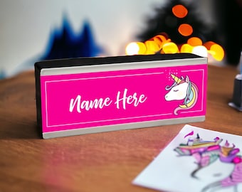 Personalised Night Light Unicorn - LED Pink Night Light Unicorn Sign For Girls - Custom Children's Night Light | Kids Bedrooms Nursery Light