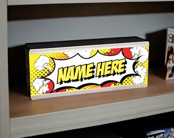 Personalised Comic LED Lightbox – Pop Culture Room Decor