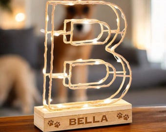 Personalised Pet Initial Light B | Paw Print Name Keepsake
