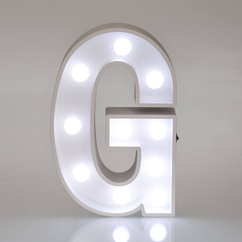 Light Up Letters G Marquee Letters LED Bedside Lamp White Etsy
