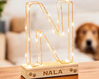 Personalised Pet Initial Light | Paw Print Keepsake, Pet Memorial