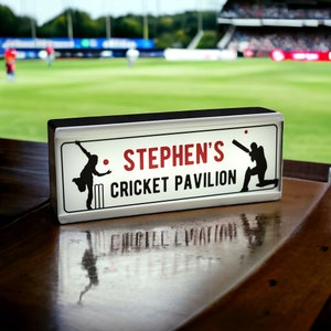 Personalised Room Light Cricket-  Illuminated LED Cricket Bedroom Night Light  Sign - Gift For Cricket Lover Customised Cricket Gift For Him
