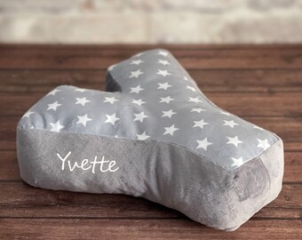 Oreiller personnalisé lettre Y | Coussin décoratif pour chambre d'enfant