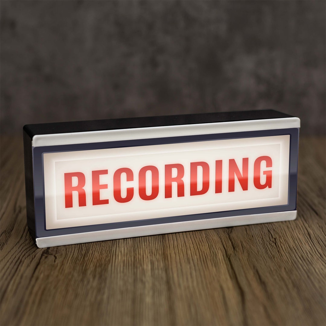 Light up Recording Sign Illuminated Music Film Entertainment Room Light ...