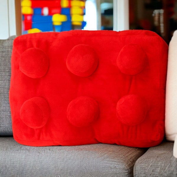 Building Brick Cushion Red Gifts Pillow Kids Room Home Decor Filled Cushions Decorative Retro Fun For Kids And All The Family