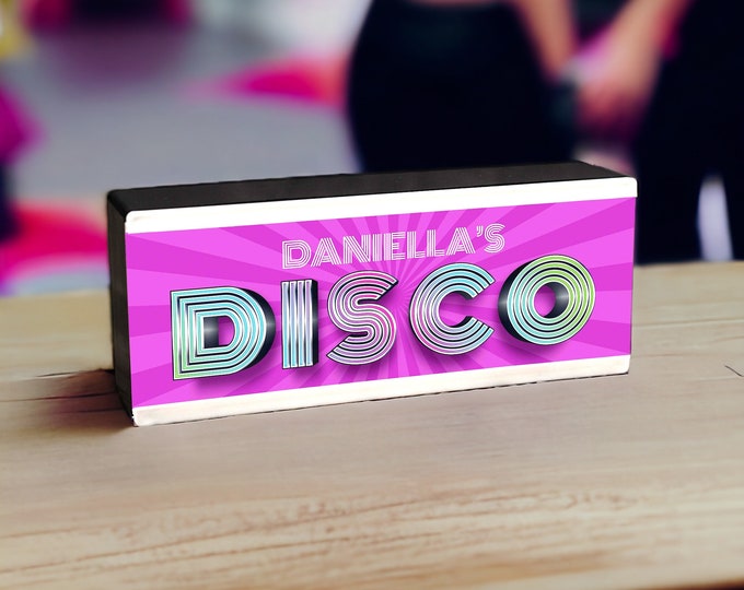 Personalised Room Light Disco - Illuminated LED Disco Party Event Light - Portable Music Party Disco Light - Custom Lightbox For Parties