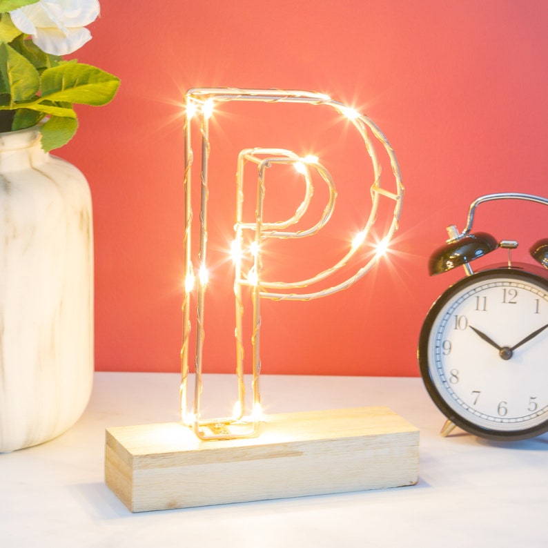 Light up Letters P Alphabet Lights AZ Bedroom Living Room Etsy UK
