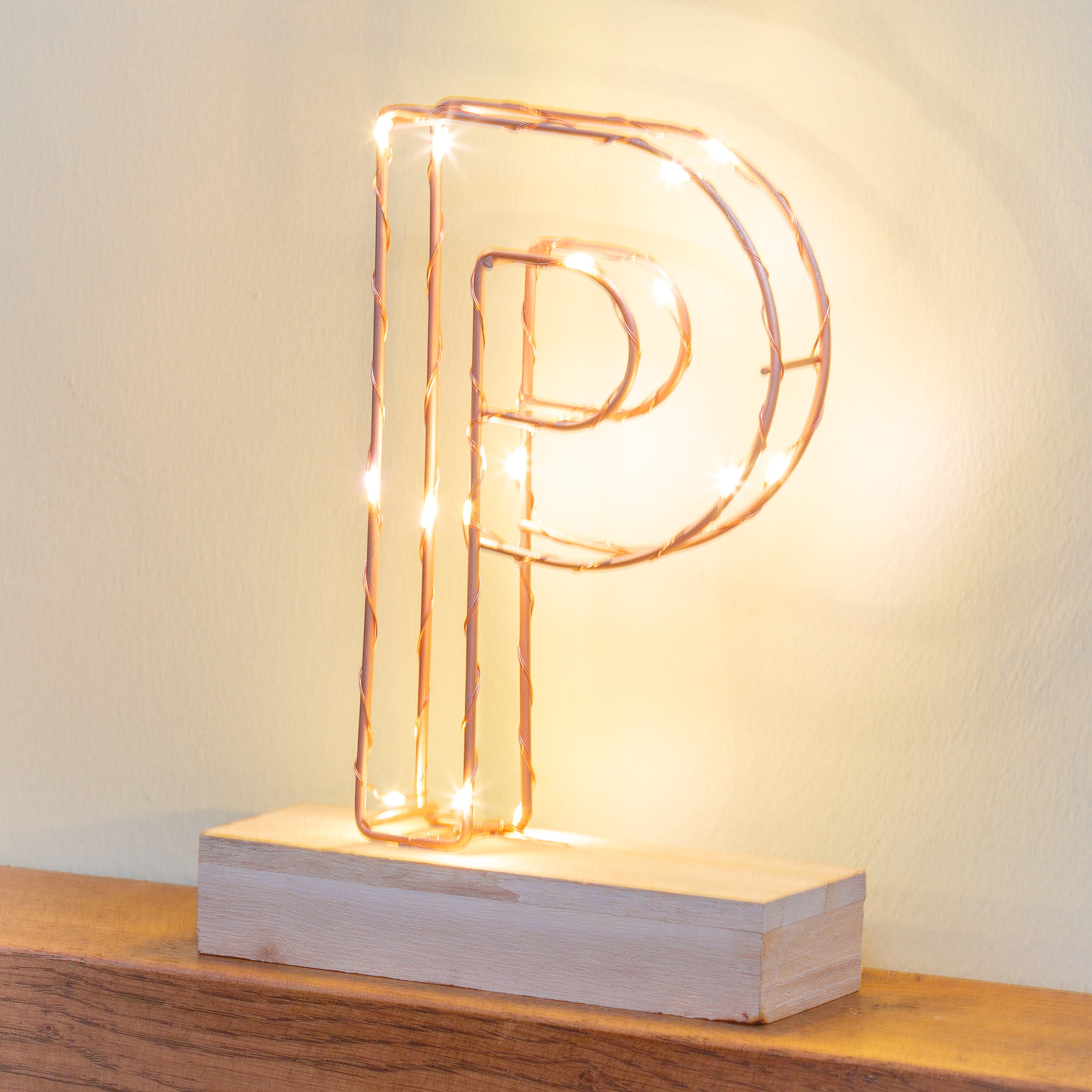 Light up Letter P Custom Name Copper Light up Letter P Etsy