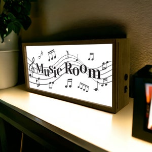 Light Box Home Music Room | Illuminated Musical Notes Light up LED Room ...
