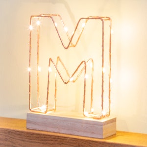 Light up Letter M | Custom Name Copper Light up Letter | Bedroom Living ...