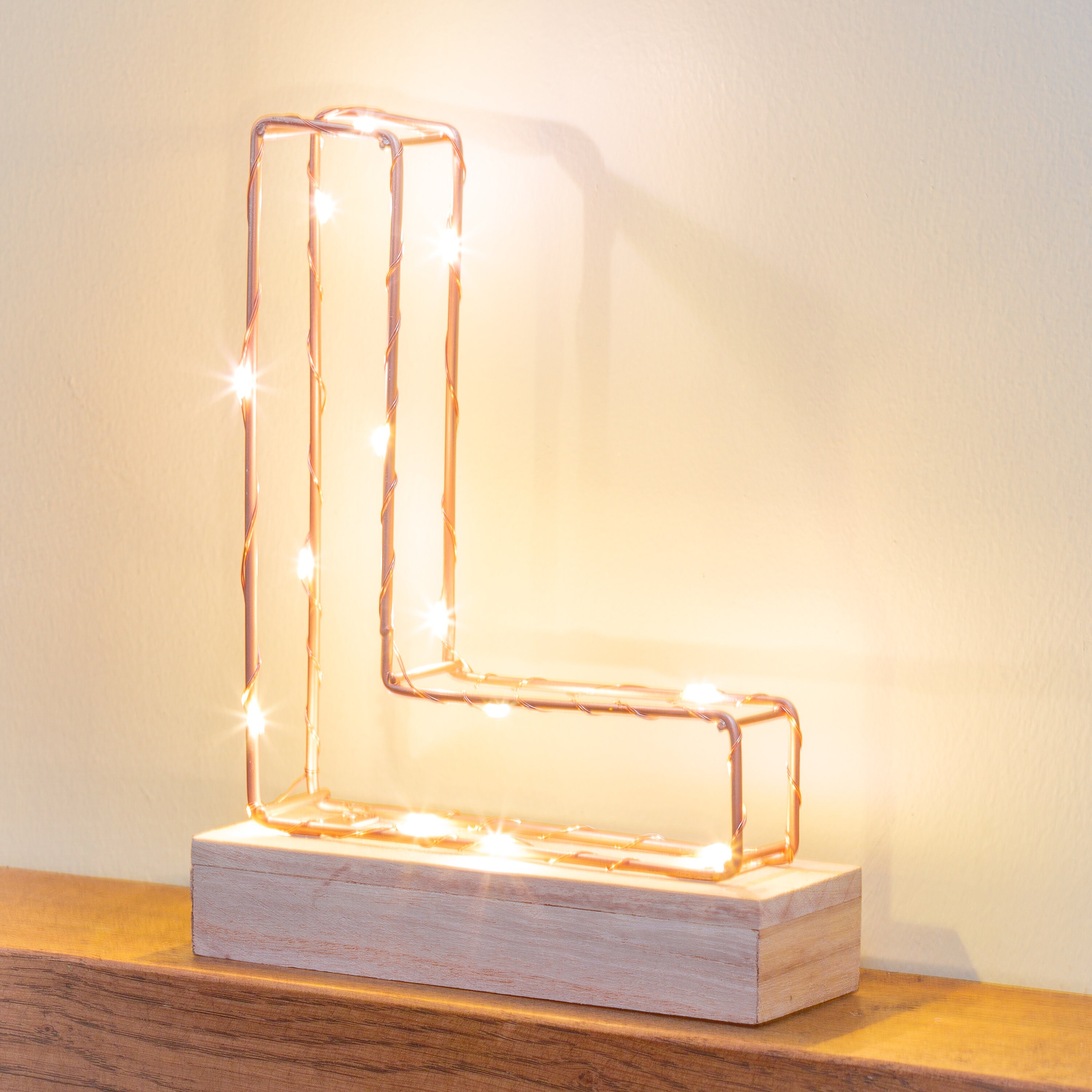 Light up Letter L Custom Name Copper Light up Letter L Etsy UK