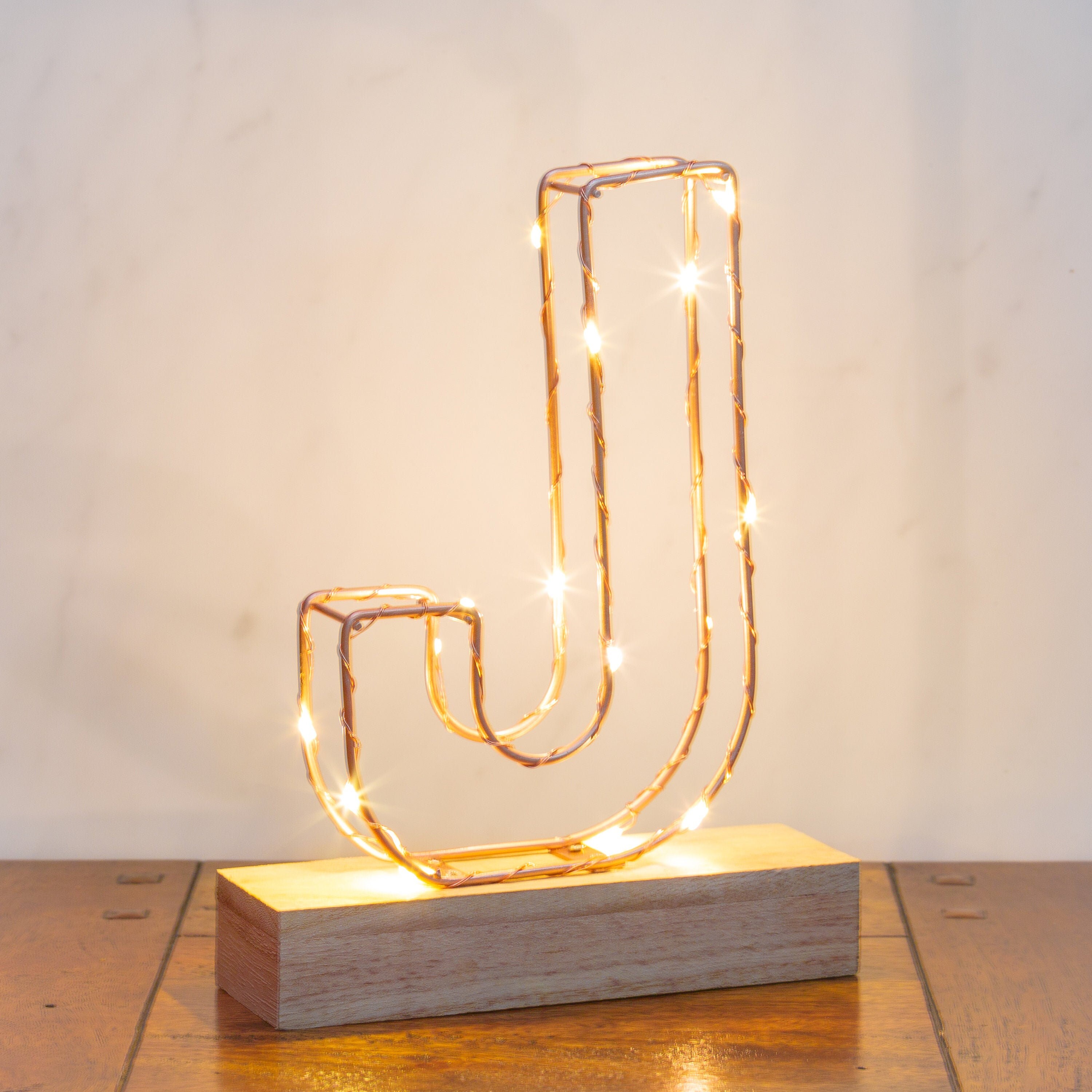 Light up Letter J Custom Name Copper Light up Letter J Etsy
