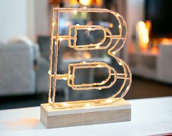 Copper Light Up Letter | LED Alphabet Desk Decor