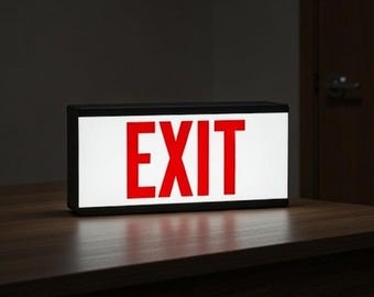 Light Up Exit Sign - Table And Wall Lightbox - Illuminated Business Restaurant Party Directional Indicator