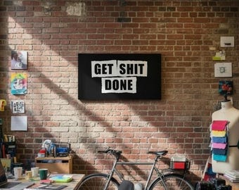 GET SHIT DONE Motivational Framed Wall Art Print | Home Office, Studio & Urban Workspace Decor