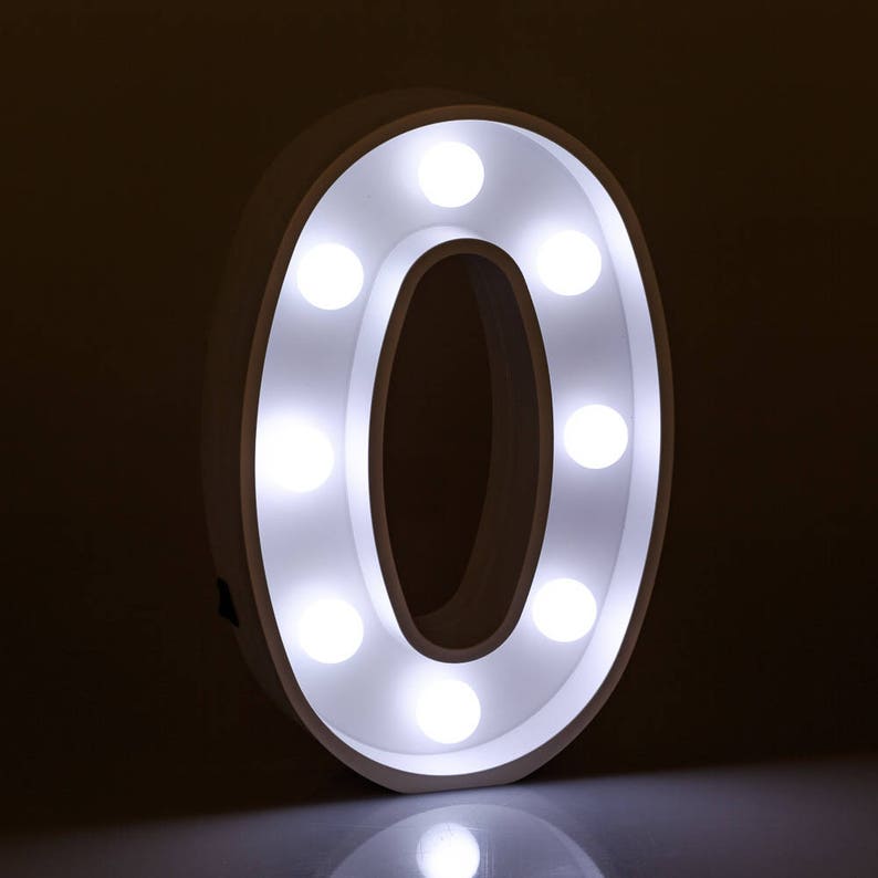 Light Up Letters O Marquee Letters LED Bedside Lamp White Etsy