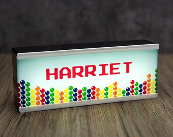 Personalised Room Light Colour Wave - Illuminated LED Colourful Nursery Room Light - Portable Night Light - Customised Light Gift For Her