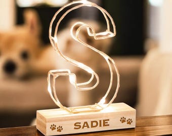 Personalised Pet Initial Light S | Paw Print Keepsake, Pet Memorial