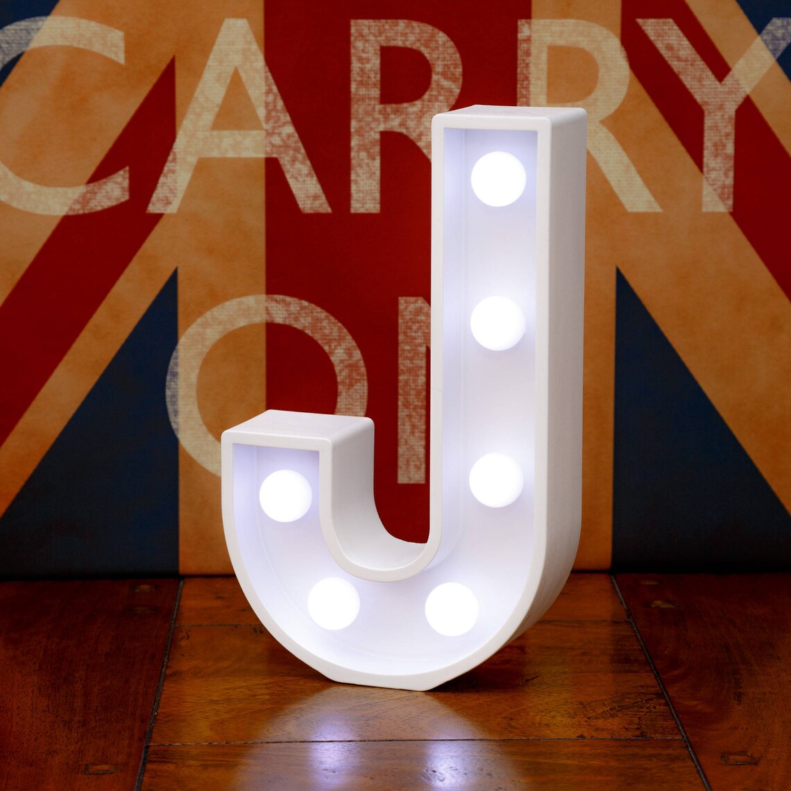 Light Up Letters J Marquee Letters LED Bedside Lamp White Etsy
