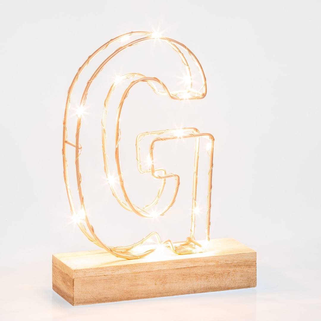 Light up Letter G Custom Name Copper Light up Letter Bedroom Living