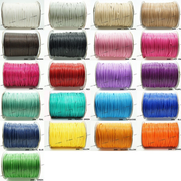 2MM Faux Imitation Leather Braided Cord Macrame Beading Jewelry Artisan String - You Pick Color!