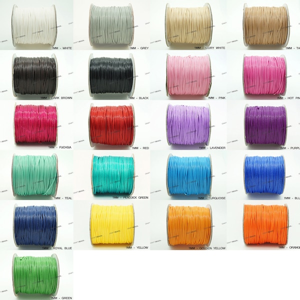 1MM Faux Imitation Leather Braided Cord Macrame Beading Jewelry Artisan String - You Pick Color!