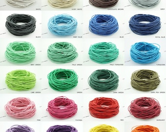 1.5MM Waxed Polished Cotton Braided Cord Macrame Beading Artisan String 20 Yards - Pick Your Color!