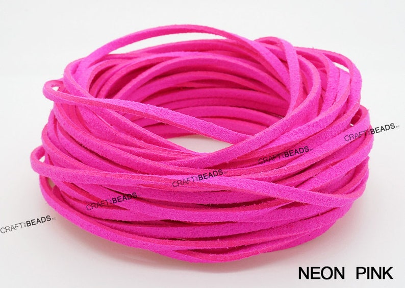 3MM x 1.5MM Faux Suede Cord Leather Lace Beading String Bracelet Necklace Making 10yards Skein You Pick Color image 7