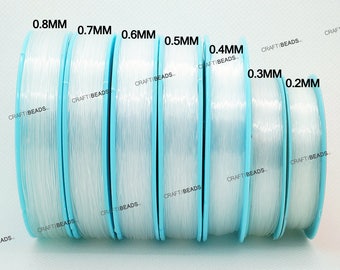 0.2MM 0.3MM 0.4MM 0.5MM 0.6MM 0.7MM 0.8MM - Non Elastic Clear Crystal Beading Thread String Cord Fishing Line