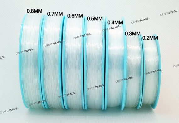 0.2MM 0.3MM 0.4MM 0.5MM 0.6MM 0.7MM 0.8MM Non Elastic Clear Crystal Beading  Thread String Cord Fishing Line -  Canada