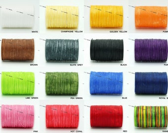 0.8MM x 0.4MM Flat Waxed Polyester Braided Cord Macrame Beading Jewelry Making Shoe Leather Craft String - 80yards/Spool