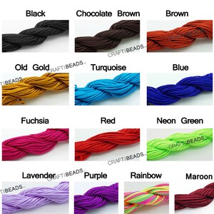 1.5MM Superior Quality Chinese Knot Nylon Cord Shamballa Macrame Beading String 16 Yards Pick Your Color image 2