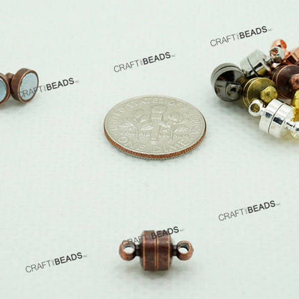 Mini Strong Button Brass Magnetic Connector Clasp Sets - Silver Rose Gold Antique Copper Bronze Platina Gunmetal Small Tiny DIY