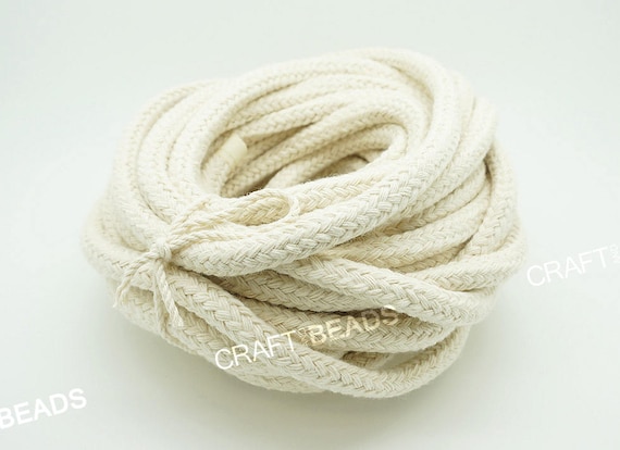 Buy Cotton Rope Cord Line 4mm 500m Braided creamy-white