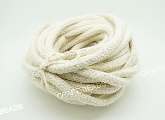 8MM 10MM Natural White 100% Cotton Hollow Braided Cord Rope Craft