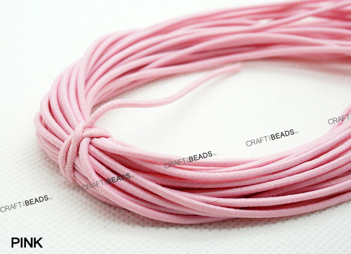 Elastic Cord Stretchy String 2mm 49 Yards Pink for Crafts, Bracelets,  Necklaces, Beading 