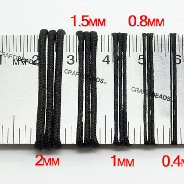 0.4MM 0.8MM 1MM 1.5MM 2MM - Black Chinese Knot Nylon Shamballa Macrame Braiding Cord Beading Braided String Thread