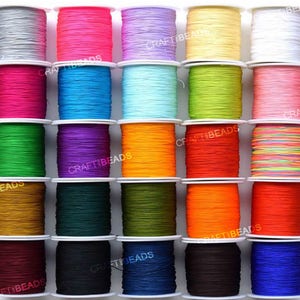 0.4MM Chinese Knot Nylon Cord Shamballa Macrame Beading Kumihimo String Pick Your Color image 1