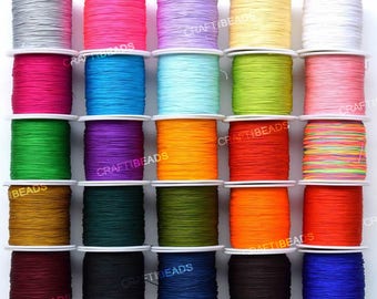 0.4MM Chinese Knot Nylon Cord Shamballa Macrame Beading Kumihimo String - Pick Your Color!