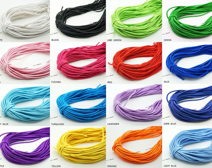 US Seller 1.5mm 2mm & 2.5mm MULTICOLORED Elastic Cord Fancy Patterns