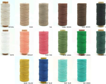 1MM Polished 100% Natural Hemp Twine Twisted Cord Macrame String - 205ft Spool