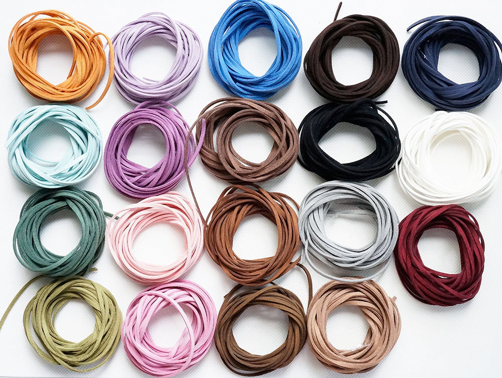 3 Pièces Cordon En Cuir, Cordon En Simili Cuir Suédé 10 M X 3