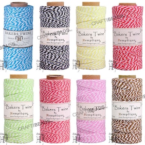 Red & White Chunky 100% Cotton Bakers Twine, 5mm (3/16in) Thickness *Sold  Per Metre*