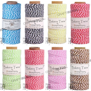1MM Bakers Twine 100% Cotton 2 Ply Hemptique Macrame Craft Artisan String - 410ft Spool