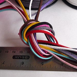 3MM x 1.5MM Faux Suede Cord Leather Lace Beading String Bracelet Necklace Making 10yards Skein You Pick Color image 3