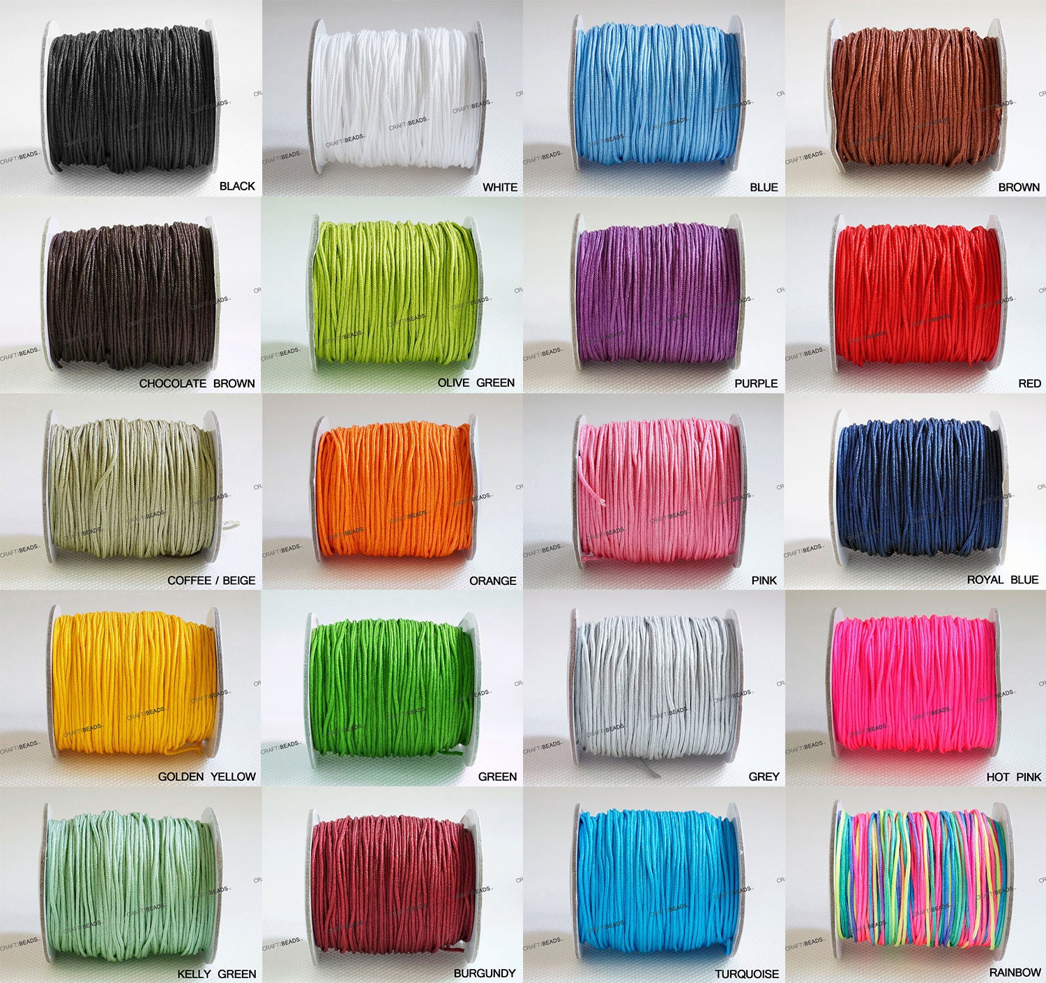 Macrame Braided Nylon Thread Cords Craft Bracelet Bags Shoes Tassel Cord  10yards