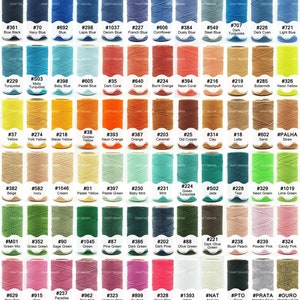 126 Farben Linhasita 1 MM Gewachstes Polyestergarn Makramee Knüpfen Schnur Leder Nähen Perlen Metallic Handwerkerfaden 188m Spule - SET #1
